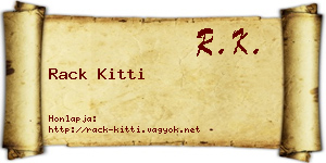 Rack Kitti névjegykártya